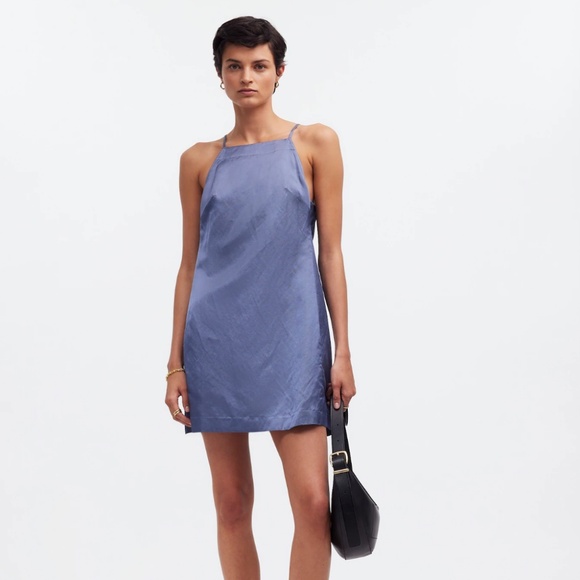 Madewell high neck linen blend mini dress - Picture 1 of 7